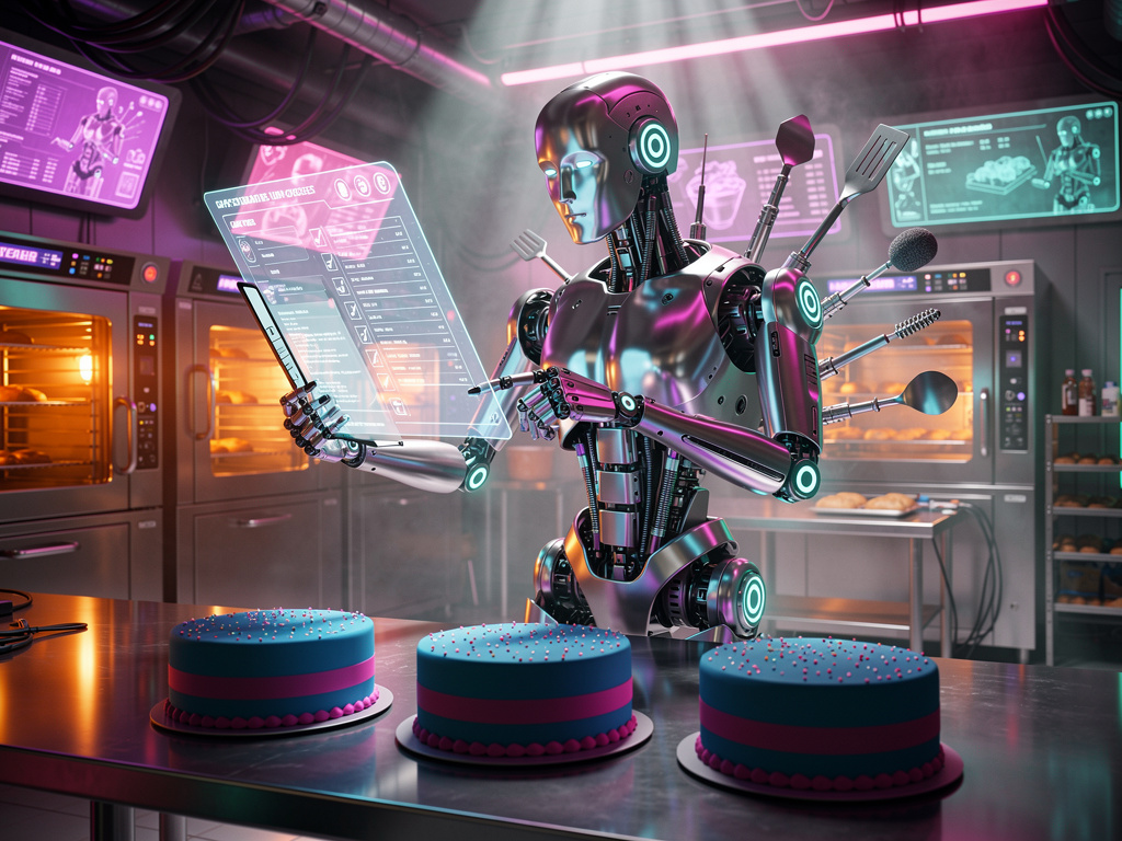 A futuristic cyber-bakery