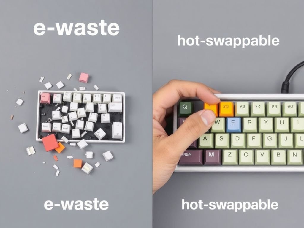 Comparison of disposable keyboards versus a hot-swappable board being maintained.